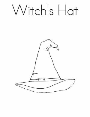 Раскраски Раскраска Шляпа ведьмы ведьма