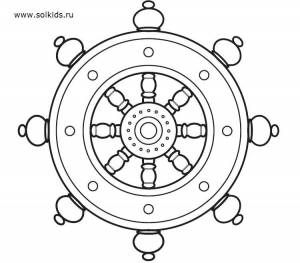 Раскраски штурвал, Раскраска Штурвал корабля