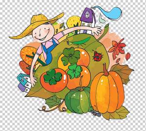 Урожай Муравей Осень Фермер Иллюстрация, Урожай хороший сезон для тыквы, еда, лист, публикация png