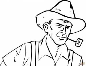 Раскраска Старинный фермер