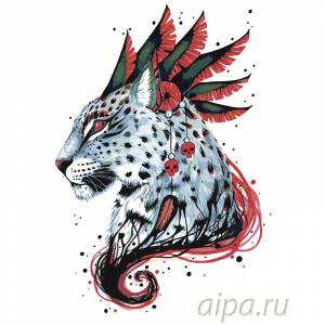 PA130 Тотем леопарда Раскраска картина по номерам на холсте