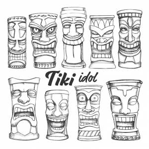 Tiki idol коллекция тотем винтажный набор