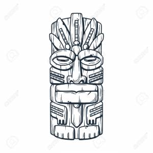 Trendy Hawaii Tiki Mask Or Face Idol