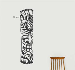 Наклейка на стену Tiki Totem, домашнее украшение для гостиной, самоклеящаяся наклейка на стену, съемные водонепроницаемые декоративные наклейки ZA831
