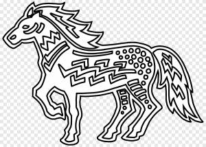 Книжка-раскраска Line art, Хорс Лайн Арт, лошадь, белый png