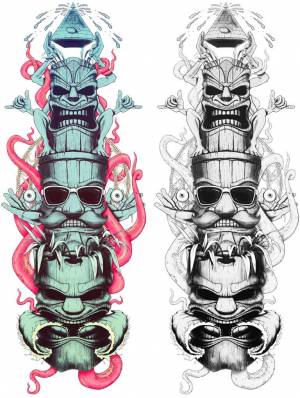 Surf Totem Tiki Graphic Longboard Skateboard