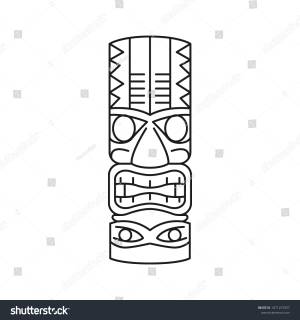 Tiki Tribal Totem Head Traditional Totem