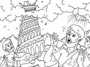Раскраски Вавилонская башня