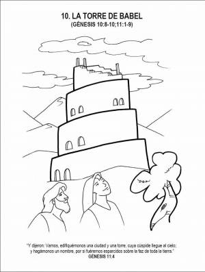 Раскраски Вавилонская башня для детей