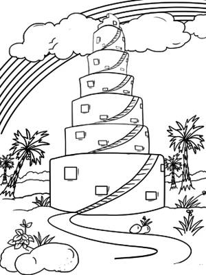 Раскраска вавилонская башня