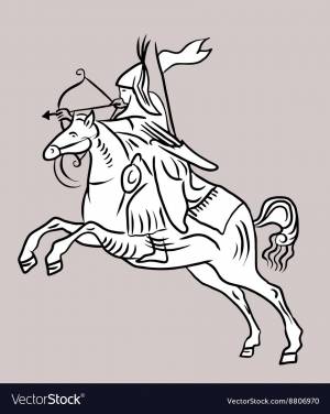 Всадник на коне рисунок