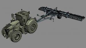 Трактор FENDT 1050 Vario и Lemken System-Kompaktor Gigant 3D Модель $249