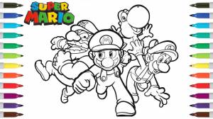 Super Mario Coloring Book Page