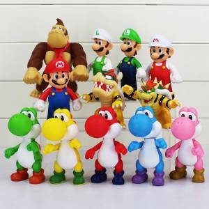 Супер Баузер Йоши Марио Луиджи Donkey Kong Варио Жаба Toadette ПВХ Рисунок Модель Dolls Действий Цифры Игрушки 12см Бесплатная Доставка От 1 947 руб