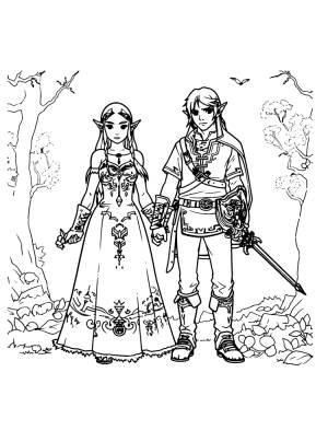 Зельда раскраска