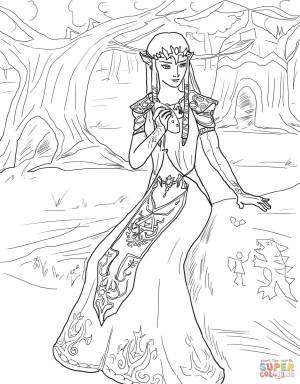 Раскраска Принцесса Зельда