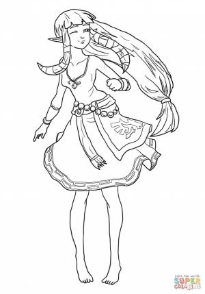 Раскраска Безмятежная Зельда