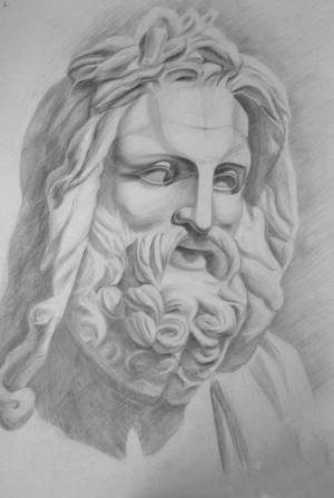 Иллюстрация Зевс в стиле академический рисунок, графика, живопись