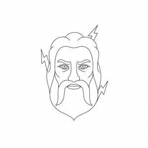 Греческий бог зевс на белом фоне