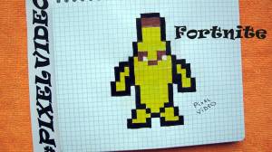 How to draw Fortnite Peely the Banana pixel art pixelvideo