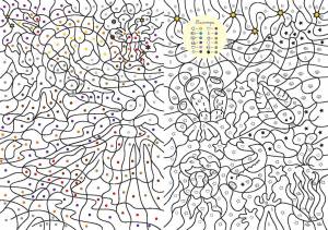 Раскраска Цвета, символы, номера