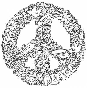 Раскраски Раскраска Знак хиппи