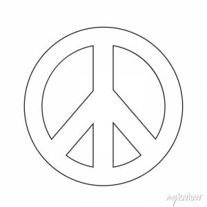 Хиппи символ мира иконы иллюстрации фотообои