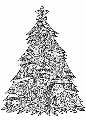 Раскраска елка большая