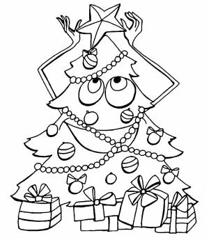 НОВОГОДНЯЯ ЕЛКА  РАСКРАСКИ