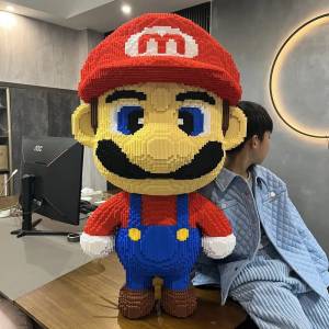 Фигурка Супер Марио Bros, большие строительные блоки, аниме фигурка, модель, мультяшные рисунки, образовательные украшения для детей, рождественские подарки «сделай сам»