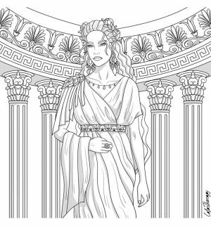 Афина раскраска