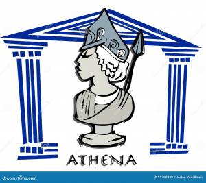 Афина, Minerva, античная богиня Иллюстрация вектора