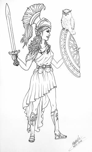 Афина раскраска