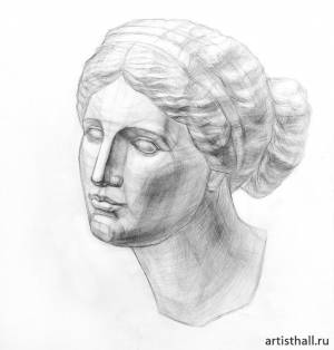 Рисунок головы Афродиты Книдской