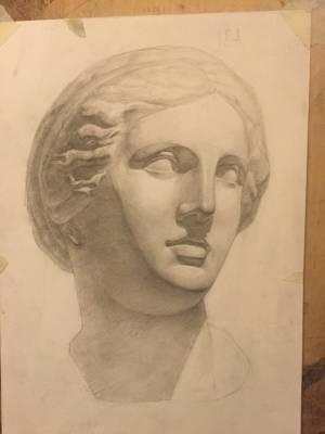 Иллюстрация Афродита в стиле 2d, академический рисунок, графика