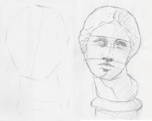 Рисунок женской головы