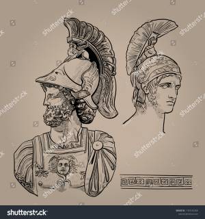 Ares Greek God War Digital Sketch