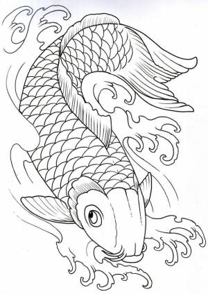 Карп рисунок карандашом
