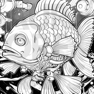 Раскраска «Утомленный карп» для печати