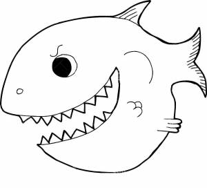 Раскраски Раскраска Пиранья Контуры рыб, Download print coloring page