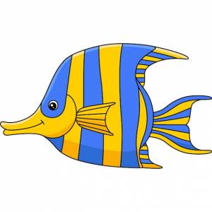 Рыба-ангел мультфильм цветной клипарт иллюстрация