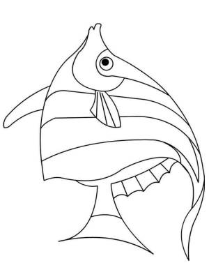 Раскраска рыба Ангел