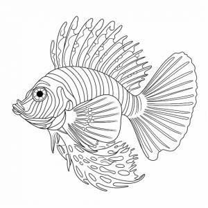 Львиная рыба милый рисунок милый ангел плоская раскраска книга каваи линия искусства