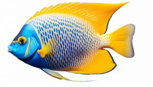 Вид сбоку на рыбу-ангела, изолированный на белом