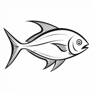 Помпано рыба дети рисуют милый ангел милый раскраски каваи линия искусства