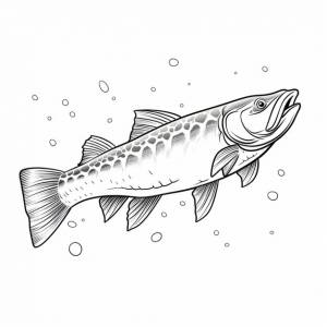 Пик рыба дети учатся милый ангел милый раскраски книга каваи линия искусства