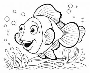 Раскраска рыба-клоун для детей