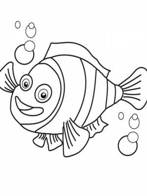 Раскраска рыба Клоун  в формате  для детей