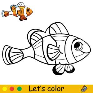 рисунок Раскраска тропическая рыба клоун PNG , рисунок рыбы, рисунок автомобиля, мультфильм рисунок PNG картинки и пнг рисунок для й загрузки