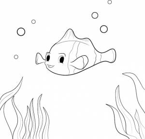 Книжка-раскраска рыба-клоун иллюстрация